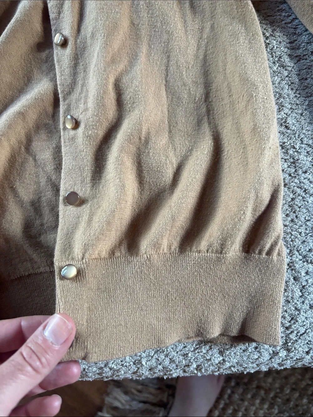 J. Crew Camel Button-Front Women's Cardigan